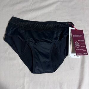 NWT Thinx Hiphugger Period Panties Underwear Black Super Absorbency Sz XS NEW!!